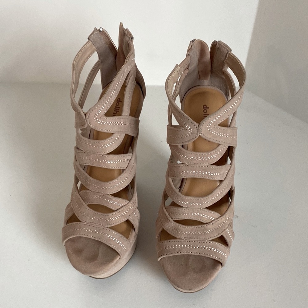 Blush Pink Dollhouse Stiletto Wedges